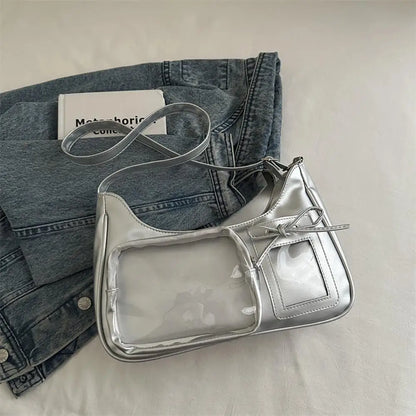 HOT Womens Transparent Ita Bags Girl Transparent Messenger Bag Women's Designer Handbags Ladys DIY Badge Tote Bag Lolita Handbag