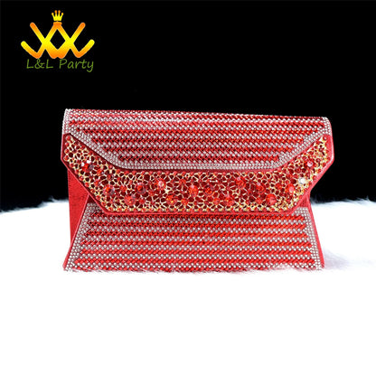 2024 Special New Arrivals Italian Women Shoes and Bag to Match in Green Color with Platform Shinning Crystal Sandal for Wedding