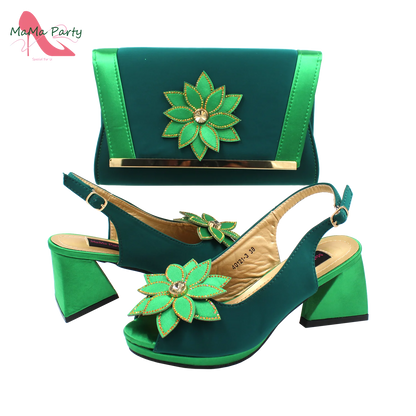 2024 New Design Special Fashion African Women Shoes Matching Bag Set High Quality with Platform Comfortable Heels for Part