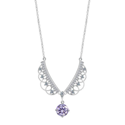 TY 925 Sterling Silver Moissanite Lace Necklace Women D-Color Moissanite Brand Necklace 1Carat Lab Moissanite Luxury Jewelry