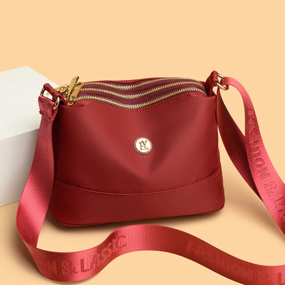 High Quality Women's Waterproof Nylon Multilayer Crossbody Bag Ladies Large Capacity Handbag Purse Female Shoulder Bags 3 Layers