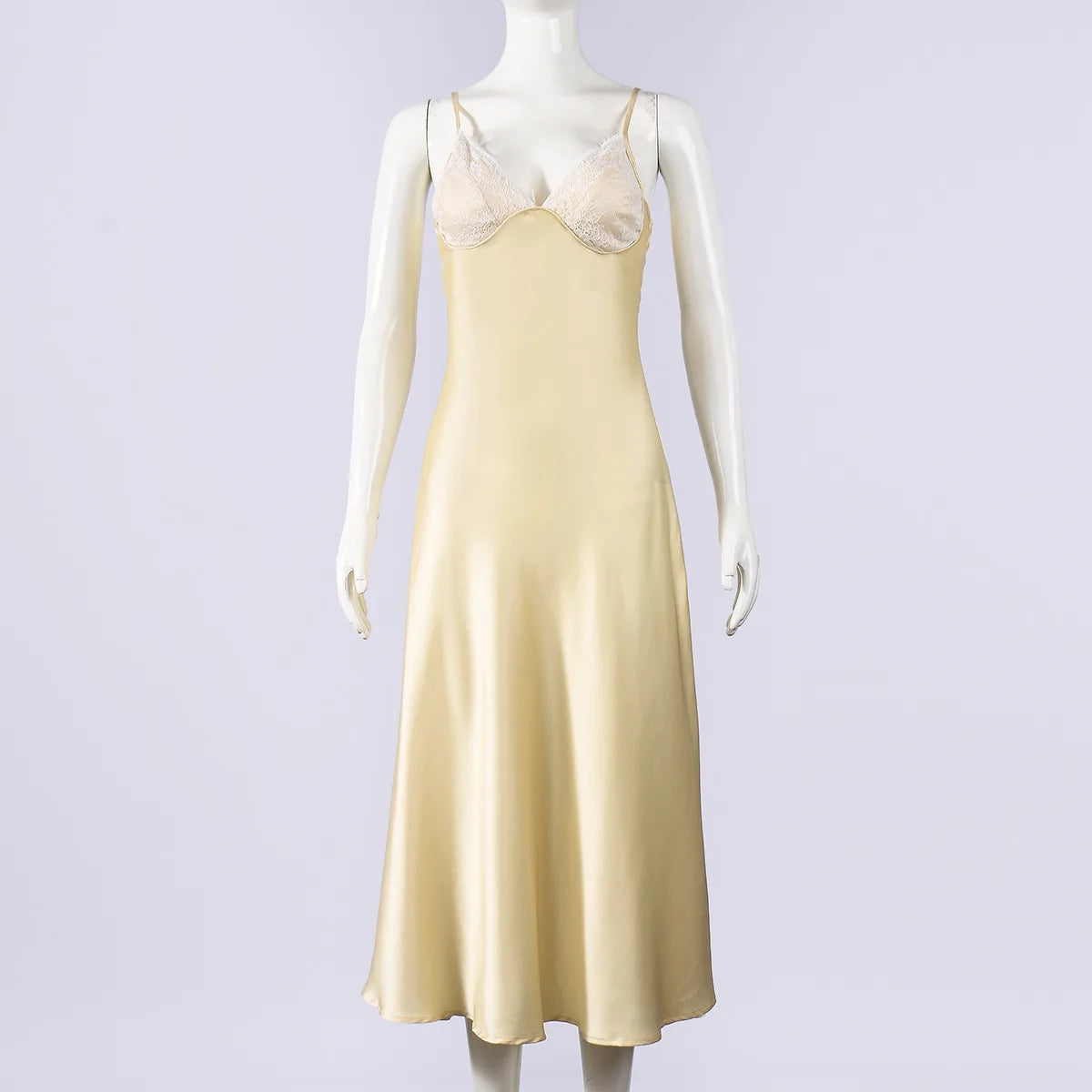 Elegant Women's Backless Yellow Lace Dresses Cross-back Design Long Slim Fit A-line Summer Dress Y2k Vacation Travel Vestido2026
