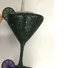 XIYUAN Women Luxury Branded Martini Crystal Evening Bag Elegant Cup Diamond Bridal Handbag Wedding Party Purses Lady Gift Clutch