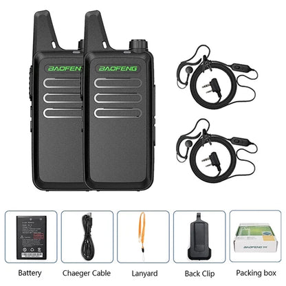 2 STUKS Mini Walkie Talkie BF-T20 Portable Two Way Radio Opladen USB VOX Voor UHF 400-470MHZ Lange Afstand Communicatie Radio Up