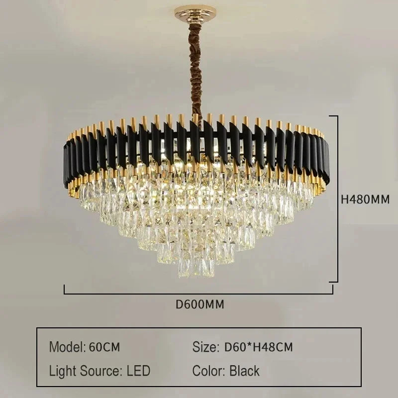 Luxury Crystal Pendant Lamp Lustre Home Decor Ceiling Chandelier Modern Dining Room Kitchen Bedroom Living Room Hanging Lights