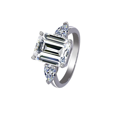 Wholesale Fancy Shape Diamond Ring - Women's PT950 Platinum, 5 Carat Radiant Cut Moissanite, Luxury Sparkly