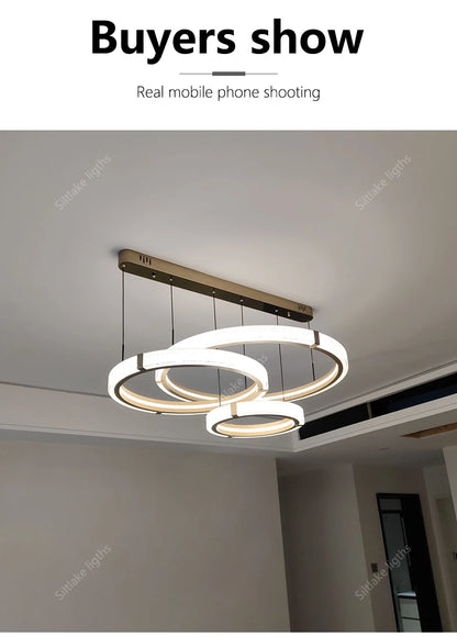 Modern design creative round simple chandelier ring Lights suitable for living room bedroom restaurant home round Pendant Lights