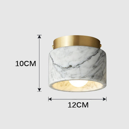 Nordic Marble Downlight Living Bedroom Room Decor Marble Ceiling Light Green White Stone Corridor Aisle Lamp