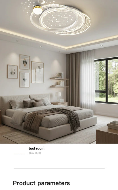New Model Living Room Starlight Ceiling Lamp - Round Design Luxurious And High-End Modern And Minimalist Style Whirlwind Effect