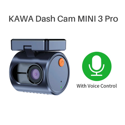 KAWA Dash Cam MINI 3 Pro Tiny 2K See-Through Display Voice Control 24/7 Parking Monitoring Night Vision Supercapacitor Car DVR