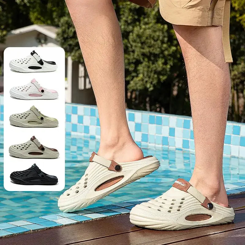 Fashion 2026 Mix Color Men's Comfortable Thick Platform Clogs Summer Beach Outside Couple Slippers Soft Sole EVA Sandals Slides
