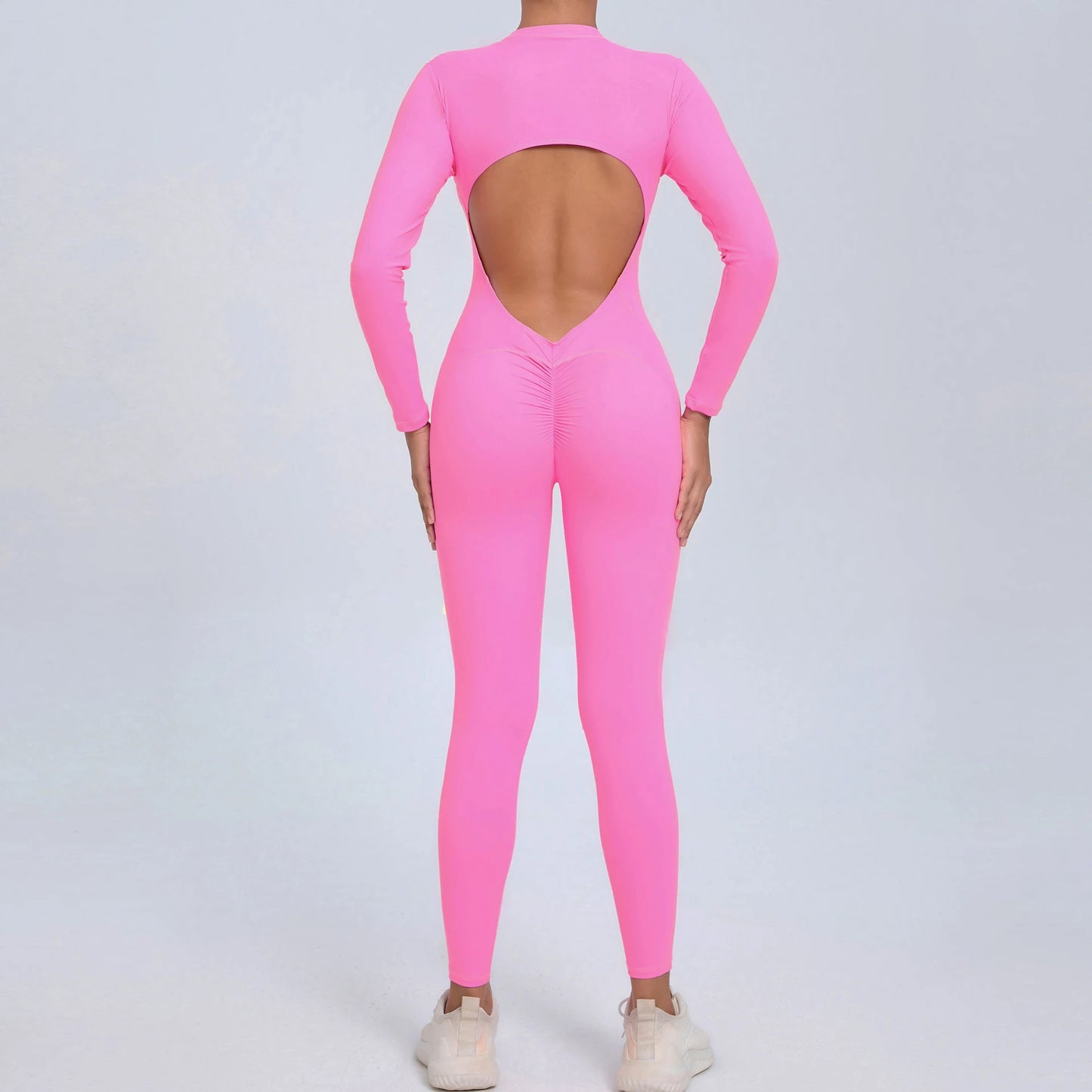 2026 Pad Zipper Long Sleeve Yoga Set Women One Piece Jumpsuit Gym Workout Shorts Fitness Bodysuit Sports Athletic Suit XP358