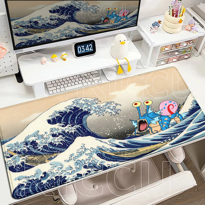 Gaming Anime P-Pokemons Gyarados Mousepad Large Non-slip Rubber Mouse Pad Gamer XXL 900x400mm Pc Keyboard Desk Mouse Mat Carpet