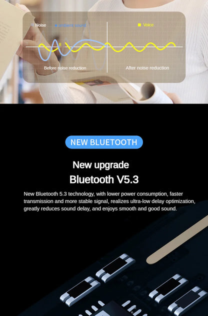 Super bass Sleep Headphones Wireless Bluetooth Earphones With Mic Sports Earbuds Noise Reduction Mini HD Headset For Smart Phone