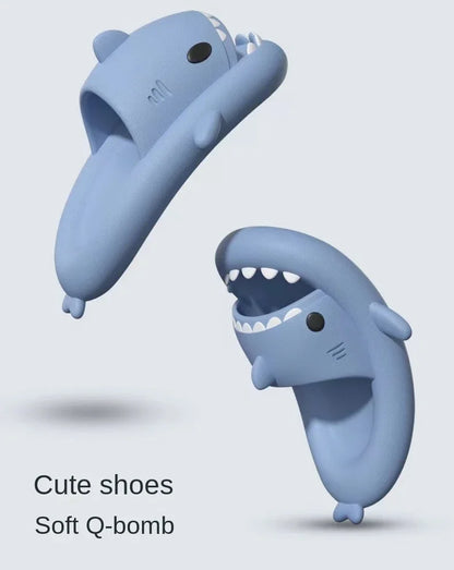 Summer Slippers Lovely Shark Slides Outdoor Women Shoes Flip Flops Men Couples Cartoon Eva Shoes Bathroom Non-Slip Sandals