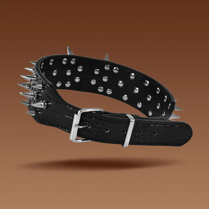 5CM Wide Spiked Studded Dog Collar Anti-Bite PU Leather Pet Collar for Large Dogs Pitbull Mastiff Pet Supplies Accessories