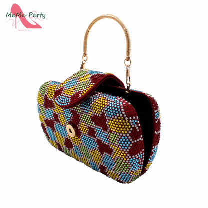 New Shoes and Matching Bag for Nigeria Party Slip on Shoes for Women Ladies Italian Shoes and Bag Set Decorated with Rhinestone