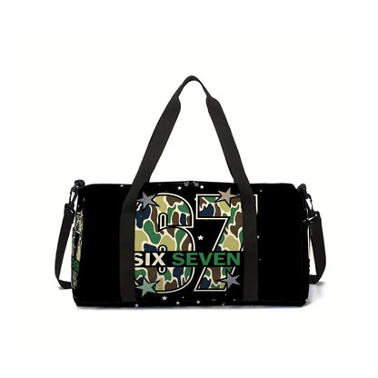 Classic Popular Funny Novelty 67 six seven 3D Printed Travel Bags Barrel Shape Crossbody Bag Outdoor Sports Bags Gym Yoga Bag