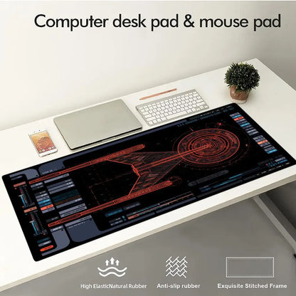 Aerospace components Mouse Pad Large Computer Office Game Table Mat Rubber Anti-slip Stitched Keyboard Mats 90x40 XXL Desk Pads