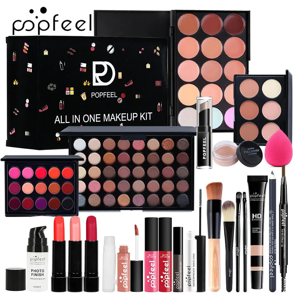 Professional Makeup Set Full Makeup Kit Eye Shadow Blush Foundation Face Powder Makeup Case Korean Cosmetic Christmas Gifts