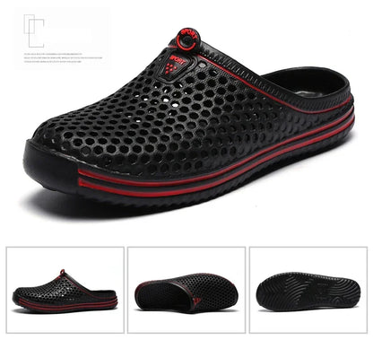 Men Shoes 2024 Beach Slippers Unisex Hollow Out Casual Women Beach Sandal Flip Flops Shoes Non-slip Size 36-45 Mens Slippers