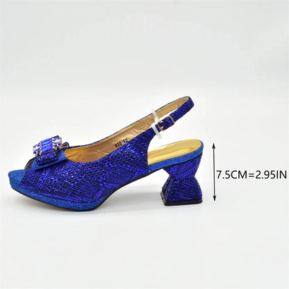 New Arrival Matching Shoes and Bag for Women for Weddings Elegant Woman Heeled Shoes for Party Shoe and Bag Party Italy Set