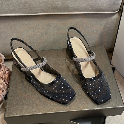 New Arrival Women Shoes Luxury Rhinestone High Heeled Sandals for Woman Elegant French Wedding Shoe Designer Shoes Zapatos Mujer