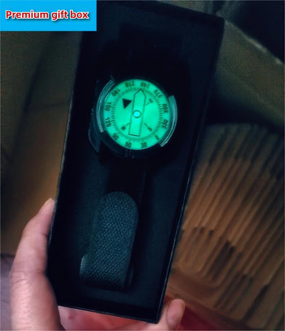 Ultra-Portable Diving Compass Scuba Diving Precise Navigation Compass Wristband Compass Luminous Dial with Wrist Strap Travel