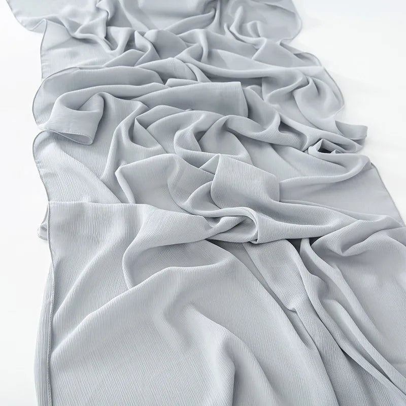 180*70CM Chiffon Hijabs For Woman Soft Long Turban Veil Scarves Muslim Hijab Shawls Islam Women Head Wraps Accessoires Ramadan