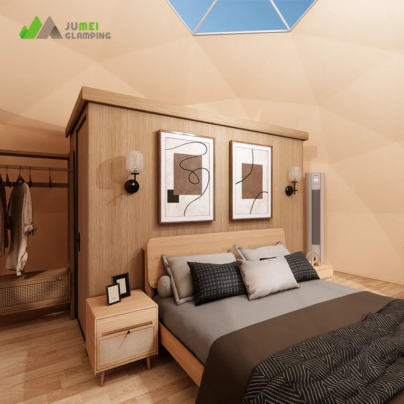 6m Diameter Outdoor Hotel Dome House Glamping Geodesic Dome Tent With PVC Roof Cover