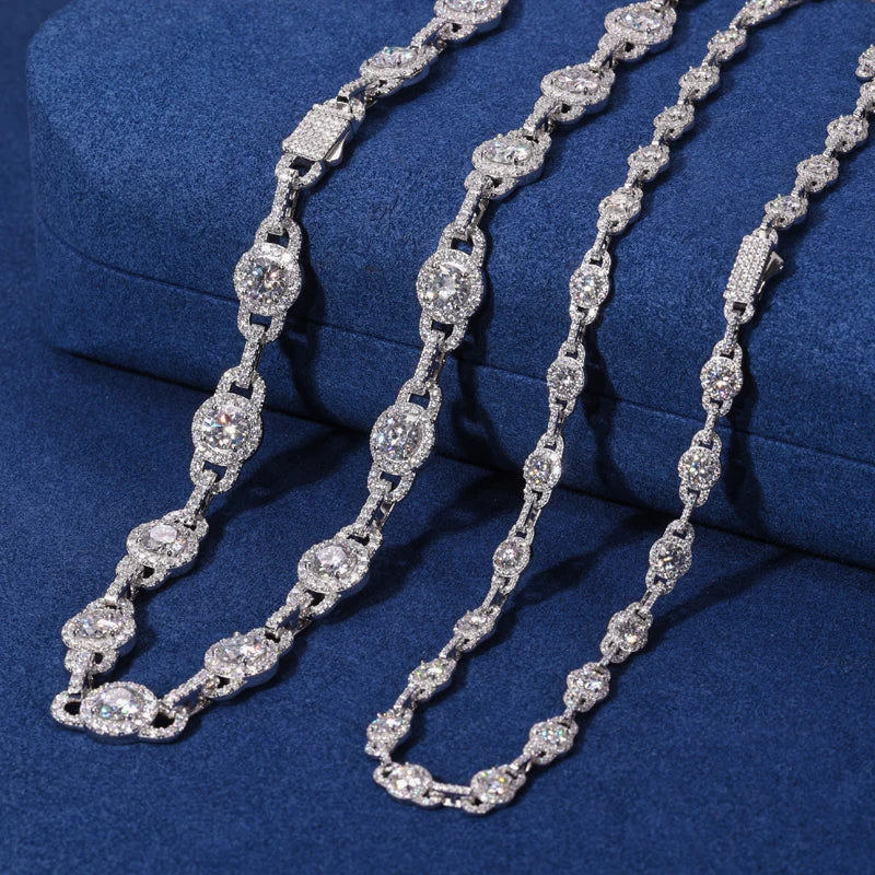 Iced Out D Color Moissanite Necklace for Man Women S925 Sterling Silver Hip Hop Link Chains Jewelry Diamond GRA Certificate