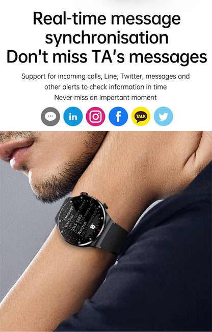 2025 NFC Bluetooth Call Smart Watch Men Full Screen GPS Sports Bracelet Waterproof ECG Health Monitor SmartWatch for IOS Android
