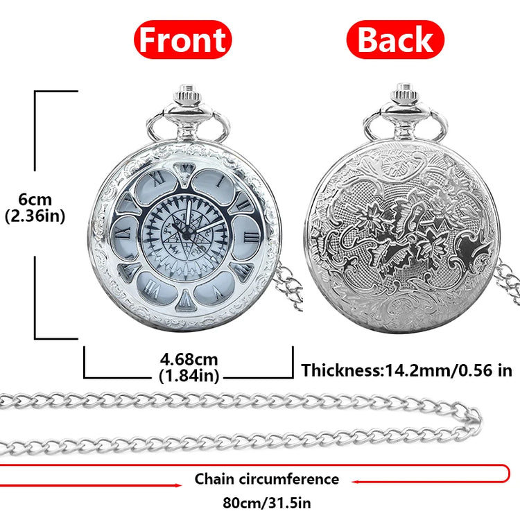 Retro Charm Neutral Fashion Hollow Flower Roman Literal Quartz Steampunk Pocket Watch Men's and Women's Necklace Pendant Gift