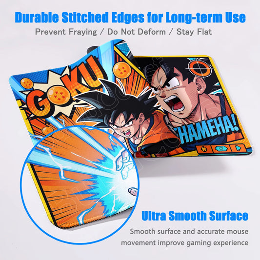 Dragon Ball Goku Anime Rubber Mousepad Speed XXL Gamer Laptop Stitch Edge Keyboard Mat Washable Durable Office Desk Pad Boy Gift