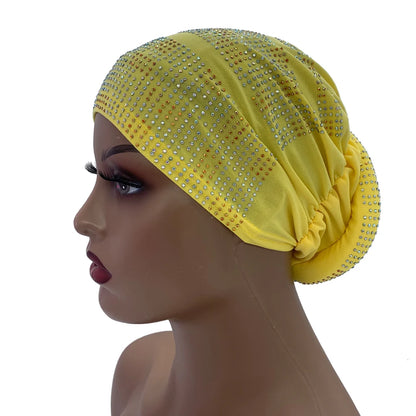 Summer Breathable Turban Cap for Women Muslim Under Scarf Cap African Lady Head Wraps Bonnet