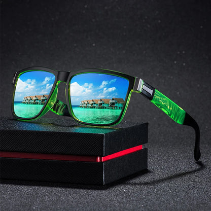 Fashion Classic Square Sunglasses Men Women Driving   Fishing Colorful Trendy Lightweight Outdoor Goggles