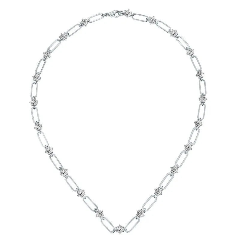 KEEP YES Total 8.8ct 4.5mm Round Full Moissanite Diamond Necklace for Women 925 Sterling Silver Clip Neck Chain Adjustable