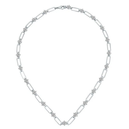 KEEP YES Total 8.8ct 4.5mm Round Full Moissanite Diamond Necklace for Women 925 Sterling Silver Clip Neck Chain Adjustable