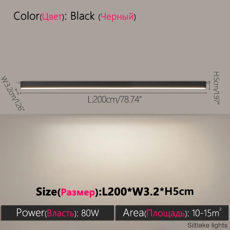 Modern Long Strip Ceiling Light Surface Mounted Minimalist Aisle Lamp Living Room Bedroom Kitchen Home Office LED Lighting