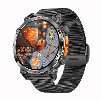 Men KC93 Smart Watch 1.56inch AMOLED GPS Positioning Outdoors Sports Fitness Tracker Bluetooth Calling Large Battery Smartwatch