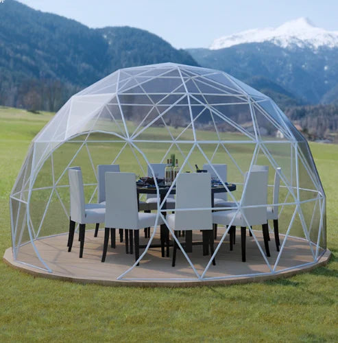 Factory-Price 3.6m Outdoor Garden Clear Geodesic Dome Igloo Tent Aluminum Steel Frame PVC Wedding Party Event Exhibition-5m 6m
