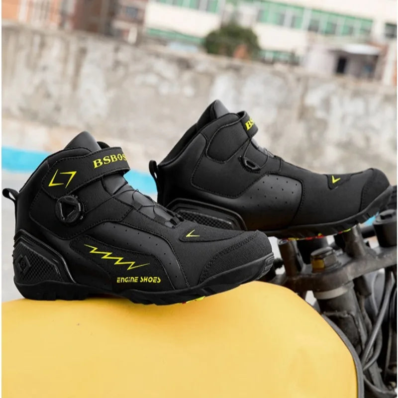 Motorcycle Boots Men Motor Motorbike Riding Shoes Anti-fall Motobike Shoes Motocross Off-Road Racing Boots Botas De Motocicleta