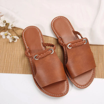 Women Flat Casual Slippers Summer 2024 New Woman Fashion Dress Sandals Beach Bohemian Shoes Femme Home Slides