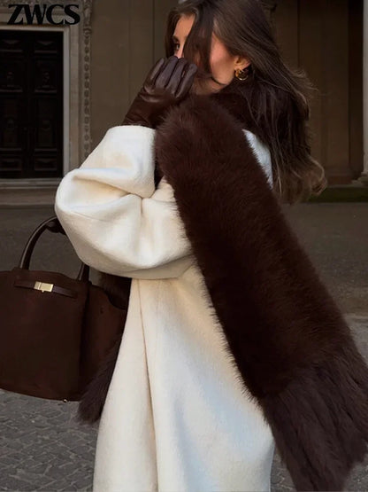 Faux Fur Tassels Scarf for Women Autumn Winter Fluffy Fur Neckerchief 2026 New Lady Luxury Shawl Scarves Clothing Accessories