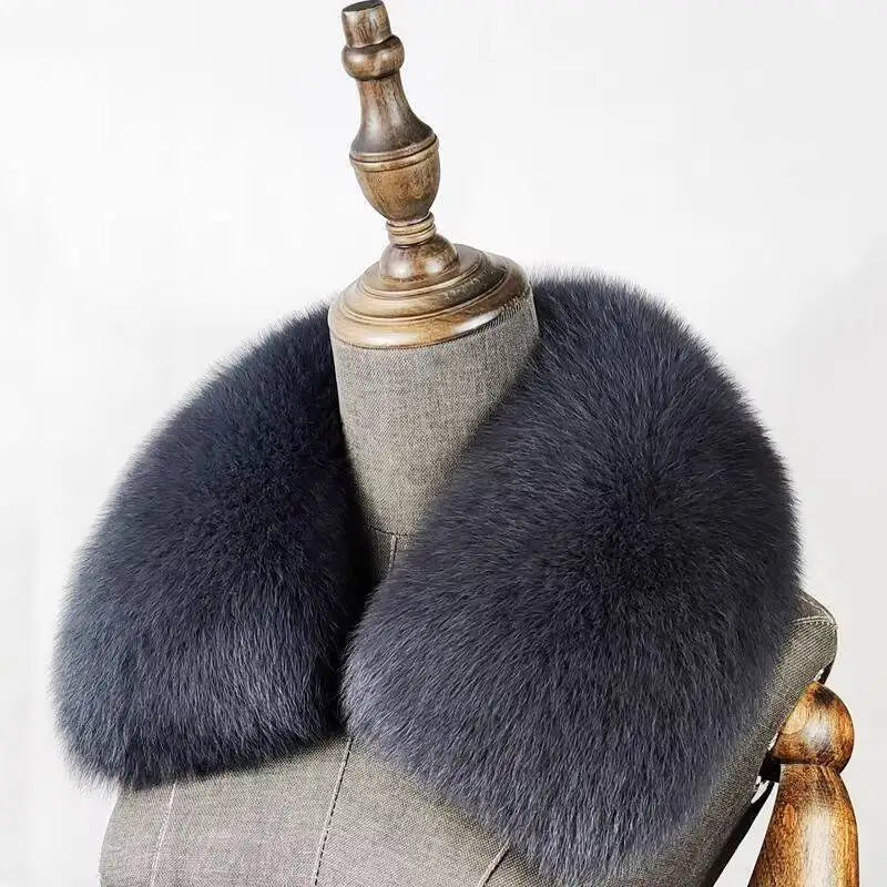 Natural Fox Fur Collar Removable Real Fur Square Collar for Coat Fashion Accessory for Women down Jacket Large Scarf Scarves