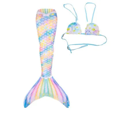 New Kids Adult Swimming Mermaid Tail Girl Mom Cosplay Mermaid Costume Children Party Gift Fantasy Swimsuit with Monofin Fin