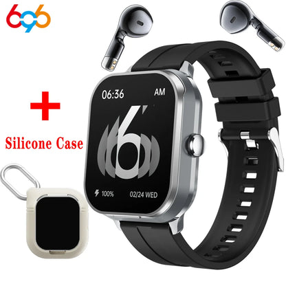 BT Call Blue Tooth Headphones Watches 2.01" Headset 2 in 1 Smart Watch Heart Rate Sport Fitness Bracelet TWS Earphone Smartwatch