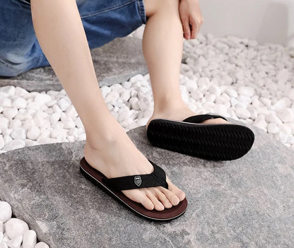 Men Flip Flops Beach Sandals Summer Slippers Non-Slip Casual Flat Shoes 2024 Slippers Indoor House Shoes For Men Outdoor Slides