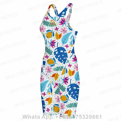 Women Open Back Kneeskin Tech Suit Swimsuit Competition Training Neck to Knee Swimsuit One-piece Jumpsuit Professional Swimsuit