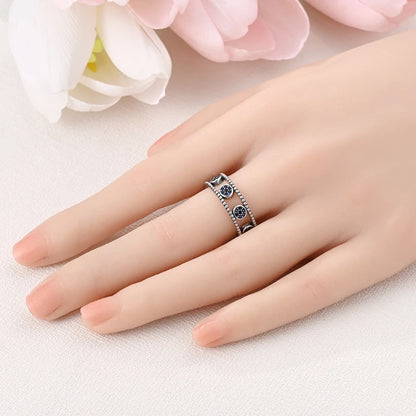 Original 925 Sterling Silver Ring Sun Star Moon Love Bowknot Sunflower Ring For Women Wedding Anniversary Ring Jewelry Gift